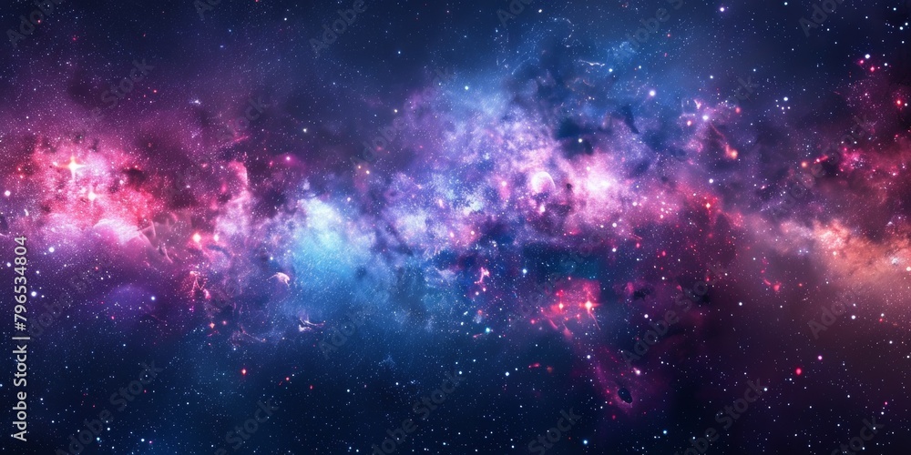 A galaxy of stars with a purple hue