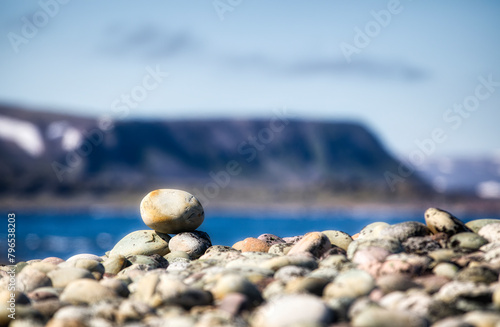 Stones Grinded by Nature near the Abandoned Fishing Village of Hamningberg in Batsfjord  Varanger  Finnmark  Norway