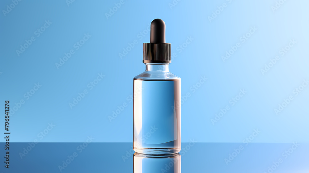 Naklejka premium Minimalist solid blue background for bottle product photography