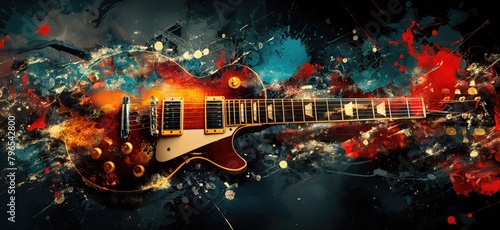 Rock music background. Rock poster. Background for music festival or concert poster or flyer, design template photo