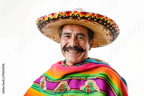 Concept of Cinco de mayo sombrero smiling adult.