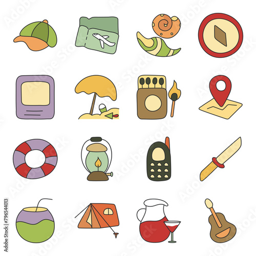 Pack Of Camping Flat Icon

