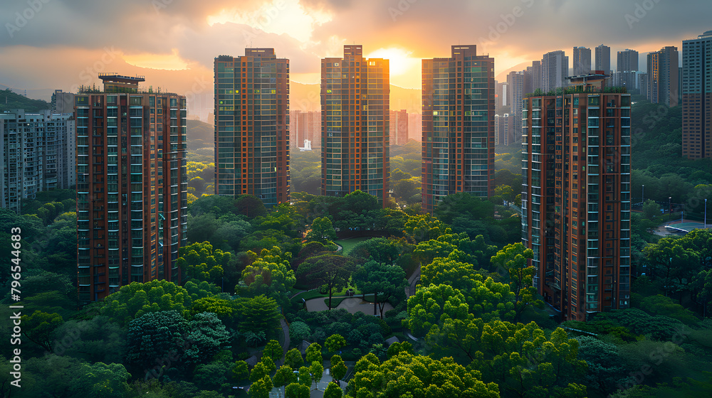 Obraz premium panorama of the city in the morning