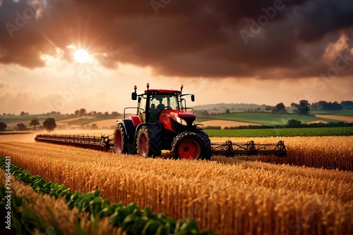 Modern industrialized agriculture using technology, agritech farming of crops