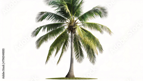 Coconut palm tree isolated on white background