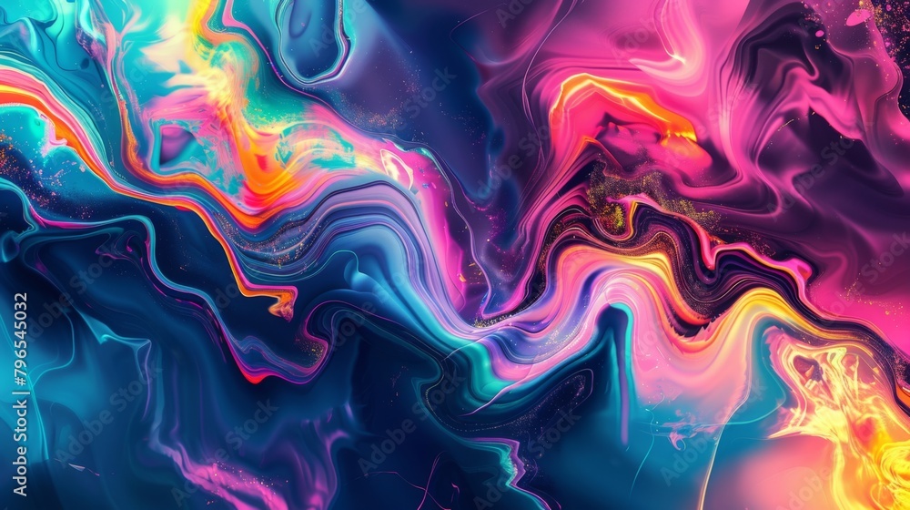 Colorful Abstract Liquid Wave Background with Vibrant Hues