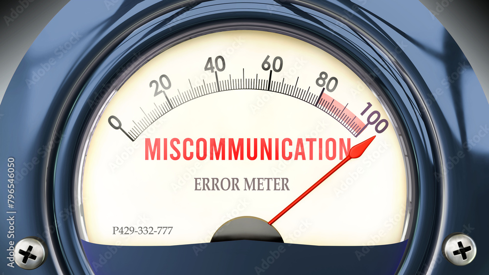 Miscommunication and Error Meter that is hitting a full scale, showing ...