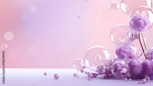 a light purple background adorned with an array of small bubbles photo