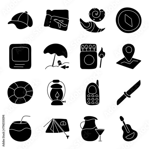 Pack Of Camping solid Icon


