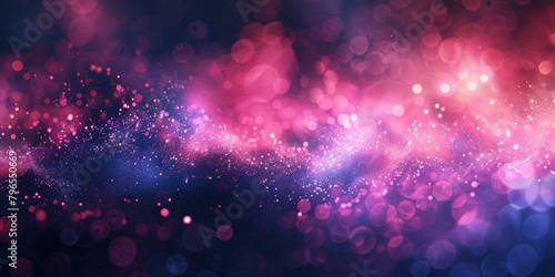 A purple and blue background with pink and blue dots