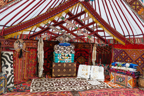 Kazakh yurt in the museum of Astana. Kazakhstan.