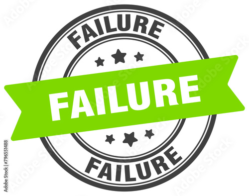 failure stamp. failure label on transparent background. round sign