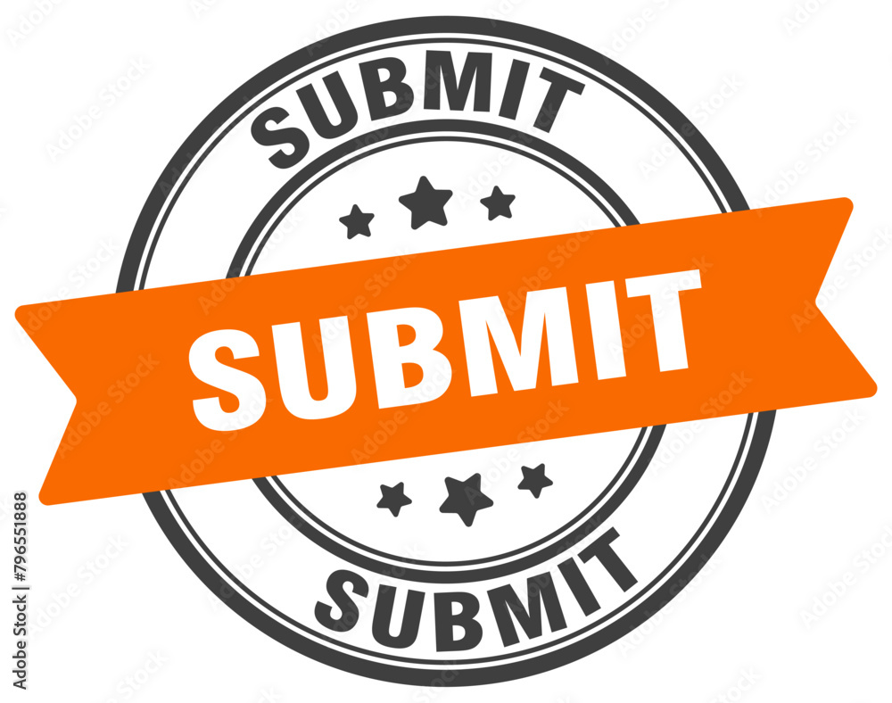Fototapeta premium submit stamp. submit label on transparent background. round sign