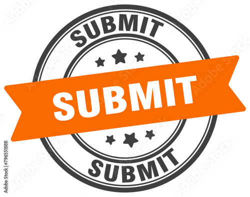 submit stamp. submit label on transparent background. round sign