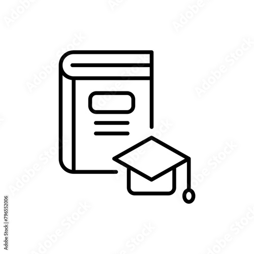 Journal book outline icons, minimalist vector illustration ,simple transparent graphic element .Isolated on white background
