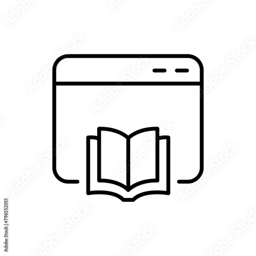 Online journal outline icons, minimalist vector illustration ,simple transparent graphic element .Isolated on white background