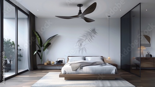 Slim Profile Ceiling Fan Keep the air flowing without bulky fans. photo