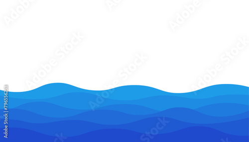 Blue river ocean wave layer background
