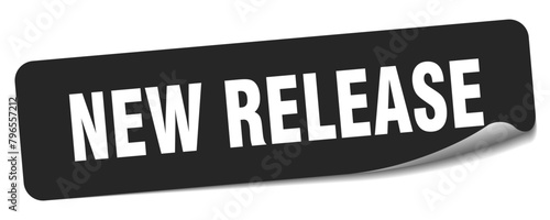 new release sticker. new release label