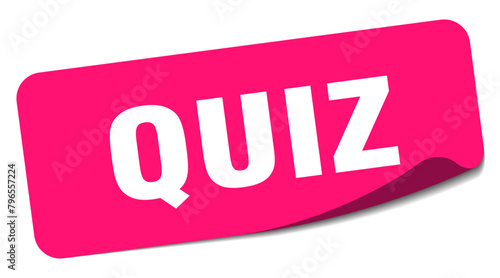 quiz sticker. quiz label