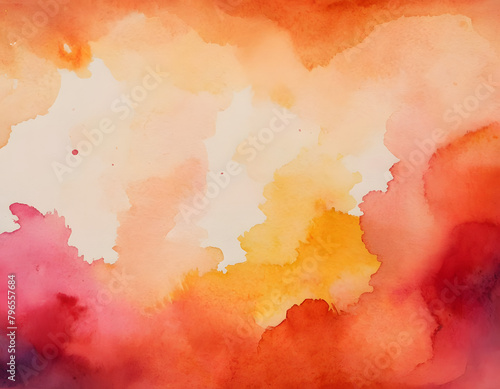Colorful abstract watercolor background in bright rainbow colors of pink blue blue yellow yellow orange and purple
