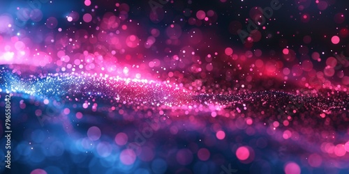 A blue and pink swirl of glittery particles