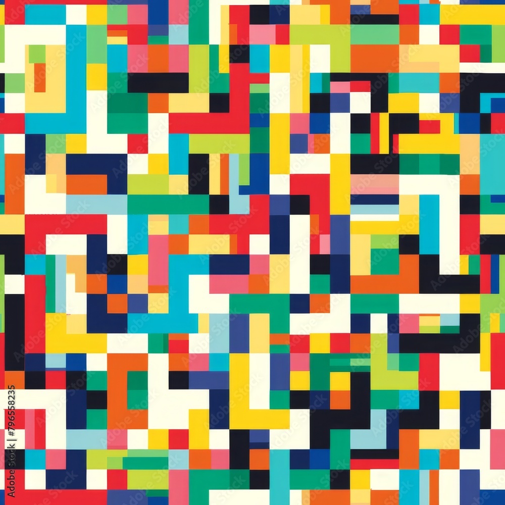 Colorful Abstract Geometric Maze Pattern Background Colorful Abstract Geometric Maze Pattern Background