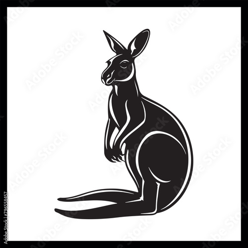 kangaroo silhouette vector illustration clipart