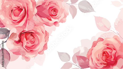 Beautiful pink roses on white background Vectot style © Roses