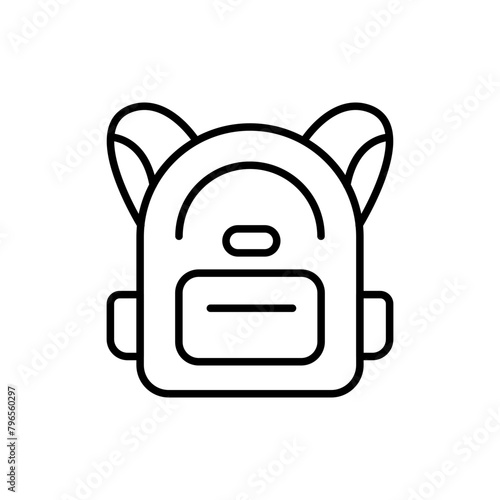 Backpack outline icons, minimalist vector illustration ,simple transparent graphic element .Isolated on white background