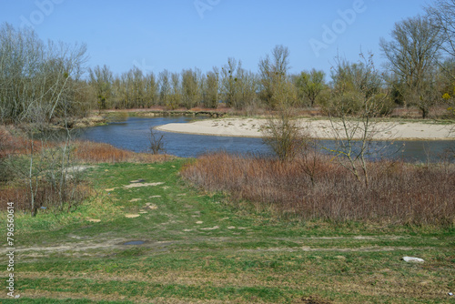 Zakola Wisły z piękną piaszczysta plaża 