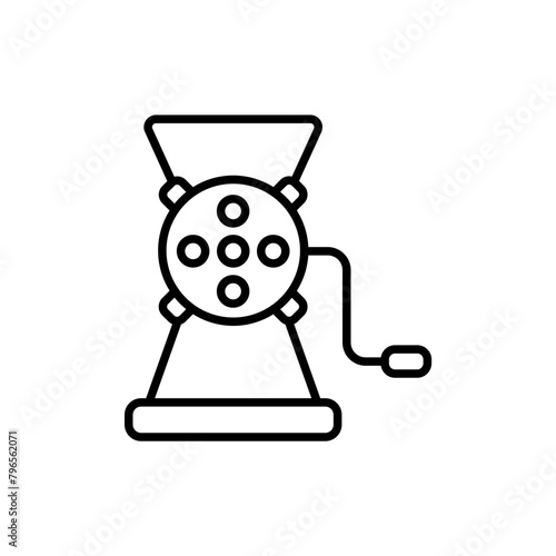 Meat grinder outline icons, minimalist vector illustration ,simple transparent graphic element .Isolated on white background