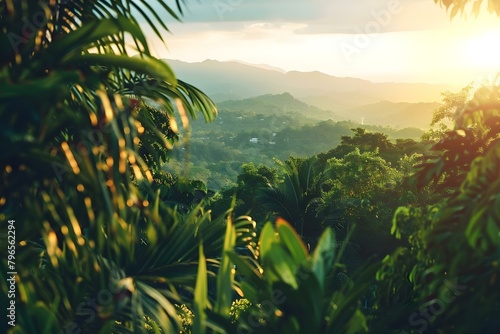 Exploring the Beauty of Lush Tropical Rainforests  Diverse Plant Species  Rich Ecosystems  and Breathtaking Views. Concept Rainforest Biodiversity  Tropical Flora  Ecosystem Conservation