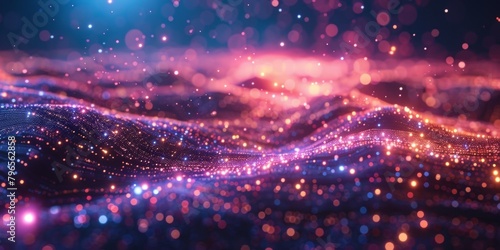 A colorful, starry sky with a purple and pink hue