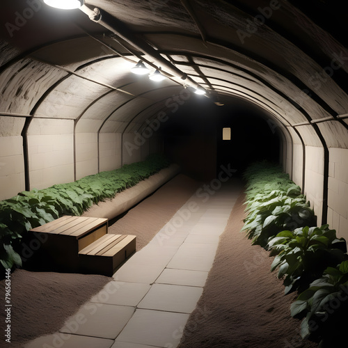 Bunker or shelter underground, ai-generatet