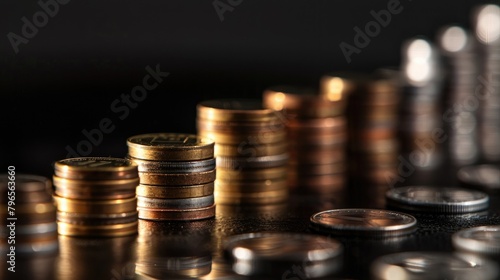 A stack of coins with a penny on top