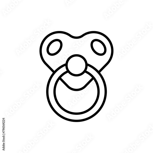 Pacifier outline icons, minimalist vector illustration ,simple transparent graphic element .Isolated on white background