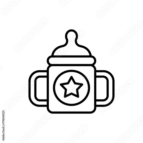 Pacifier outline icons, minimalist vector illustration ,simple transparent graphic element .Isolated on white background