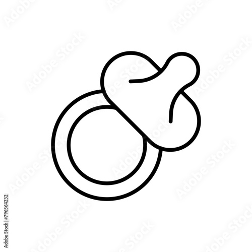 Pacifier outline icons, minimalist vector illustration ,simple transparent graphic element .Isolated on white background