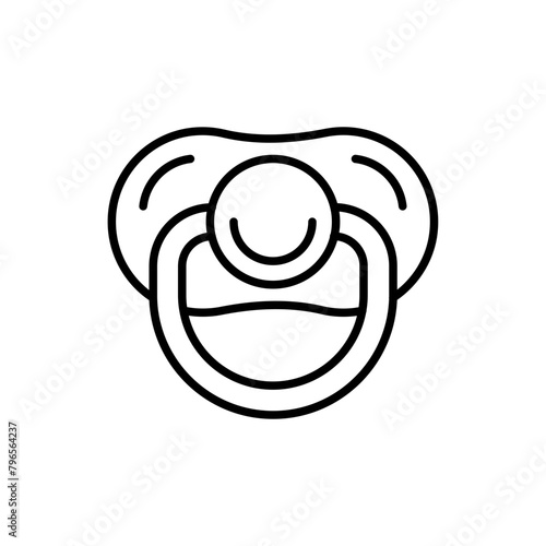 Pacifier outline icons, minimalist vector illustration ,simple transparent graphic element .Isolated on white background