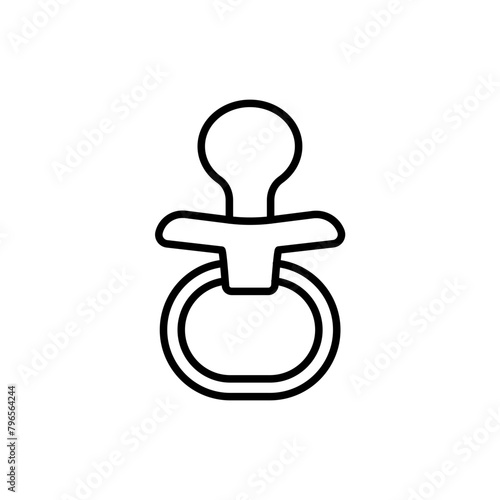 Pacifier outline icons, minimalist vector illustration ,simple transparent graphic element .Isolated on white background