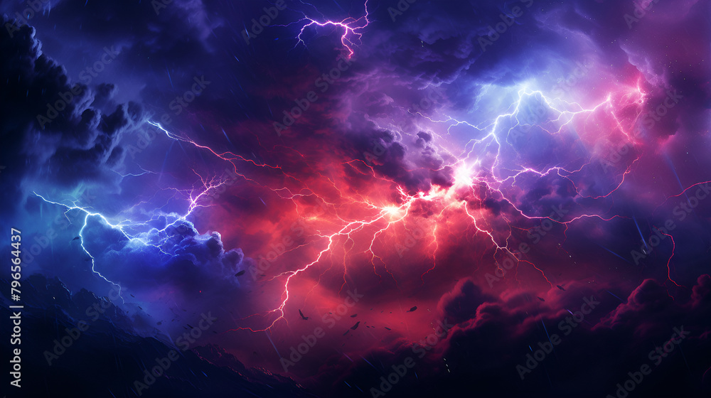 Lightning in Vibrant Colors Background Lightning in Vibrant Colors Background