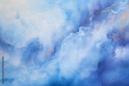 Sapphire Skies Symphony, abstract landscape art, painting background, wallpaper, generative ai