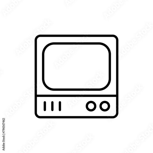 Retro TV outline icons, minimalist vector illustration ,simple transparent graphic element .Isolated on white background