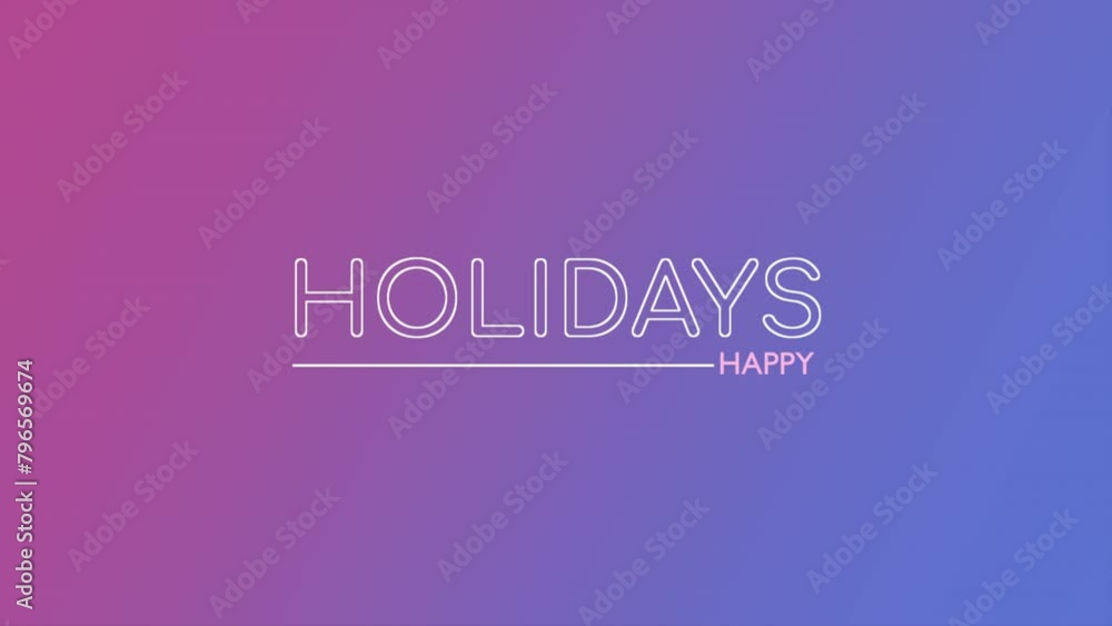 Celebrate the holidays with a joyful and festive atmosphere depicted in this pink and blue gradient background. The words Happy Holidays in white and pink add cheerfulness Celebrate the holidays with a joyful and festive atmosphere depicted in this pink and blue gradient background. The words Happy Holidays in white and pink add cheerfulness