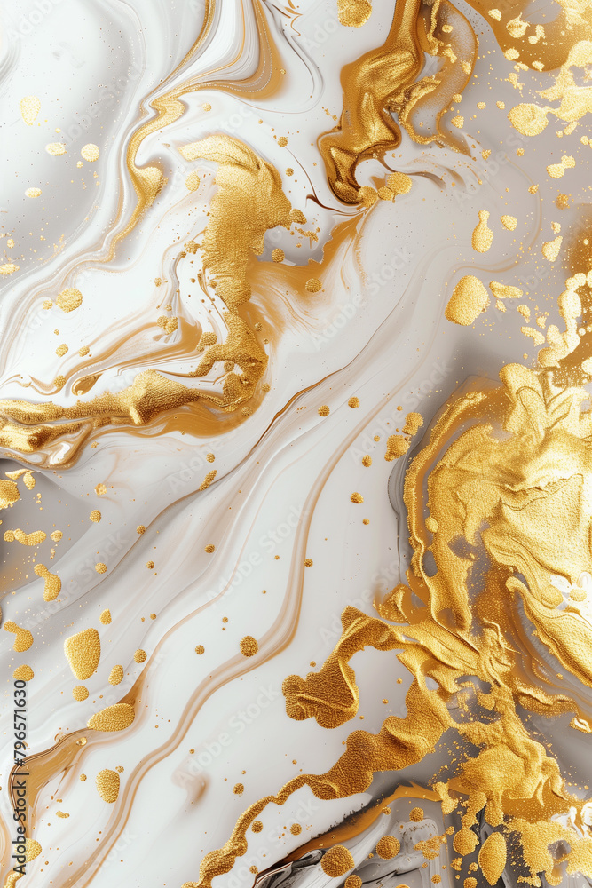 Shiny gold and white gradient wave pattern. Luxury gold marble background.