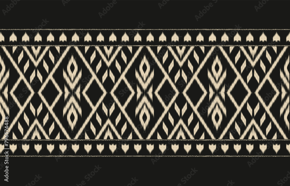 Ethnic abstract ikat art. Aztec ornament print. geometric ethnic pattern seamless  color oriental.  Design for background ,curtain, carpet, wallpaper, clothing, wrapping, Batik, vector illustration.