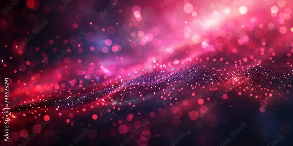A pink and purple background with a lot of small dots