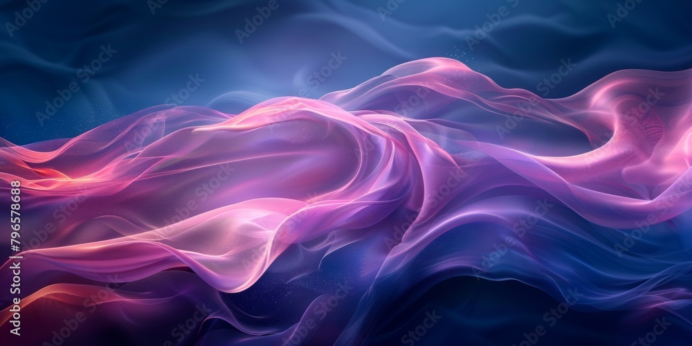 A purple and pink wave with a blue background A purple and pink wave with a blue background