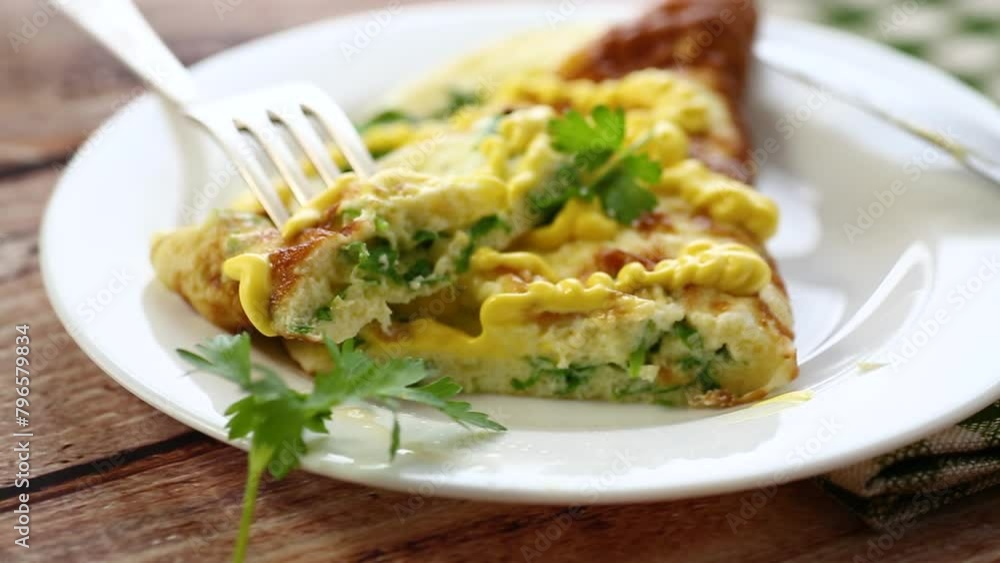 fried omelette stuffed with herbs, parsley, dill fried omelette stuffed with herbs, parsley, dill